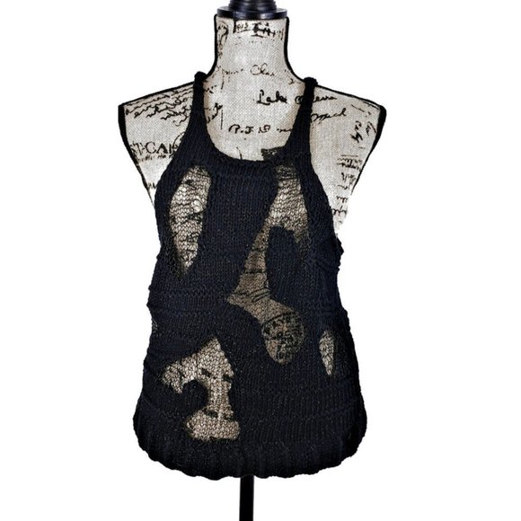 Alexander Wang Tops - ALEXANDER WANG Chunky Knit Tank Top w/Mesh Cutouts